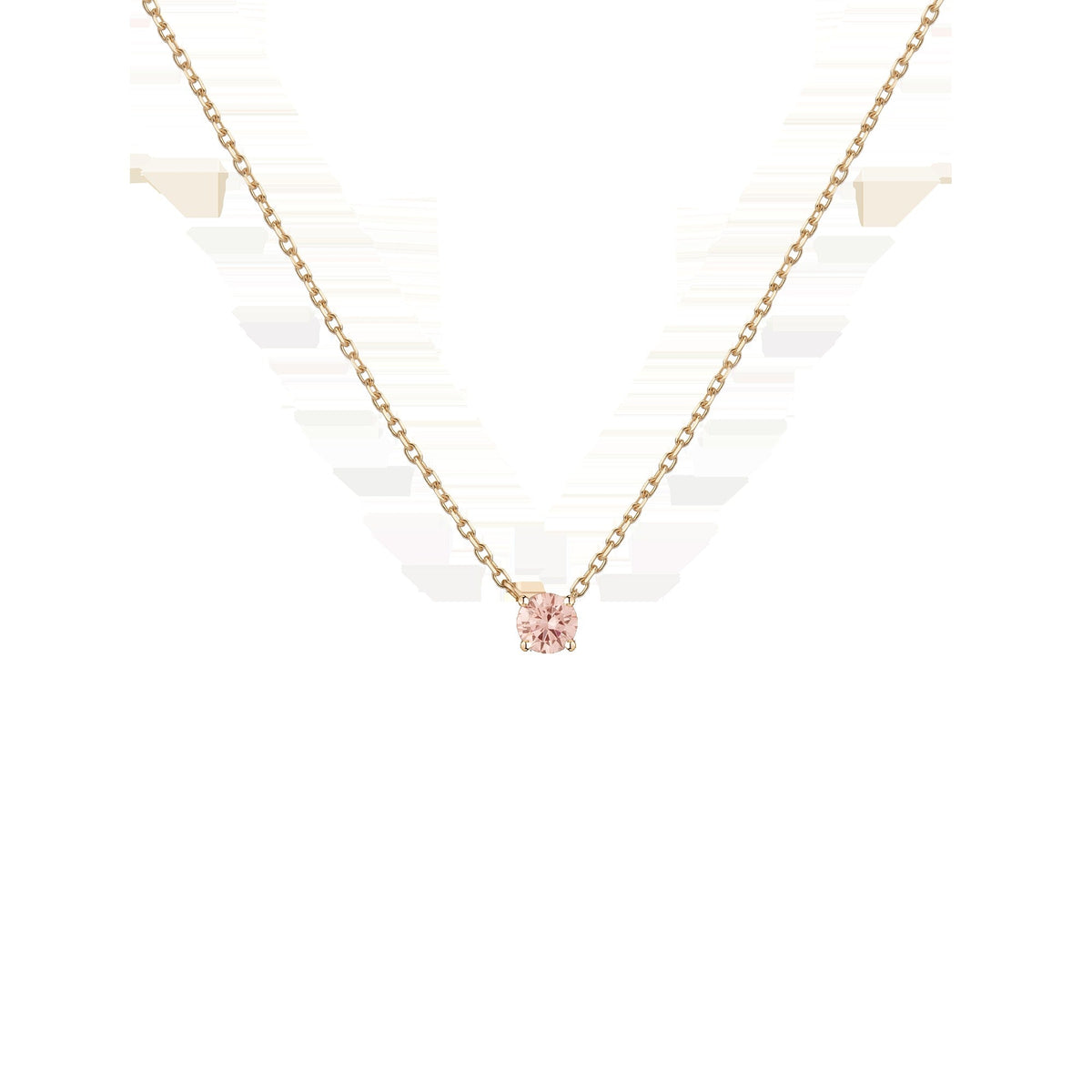 Lab Grown Pink Diamond Solitaire Necklace