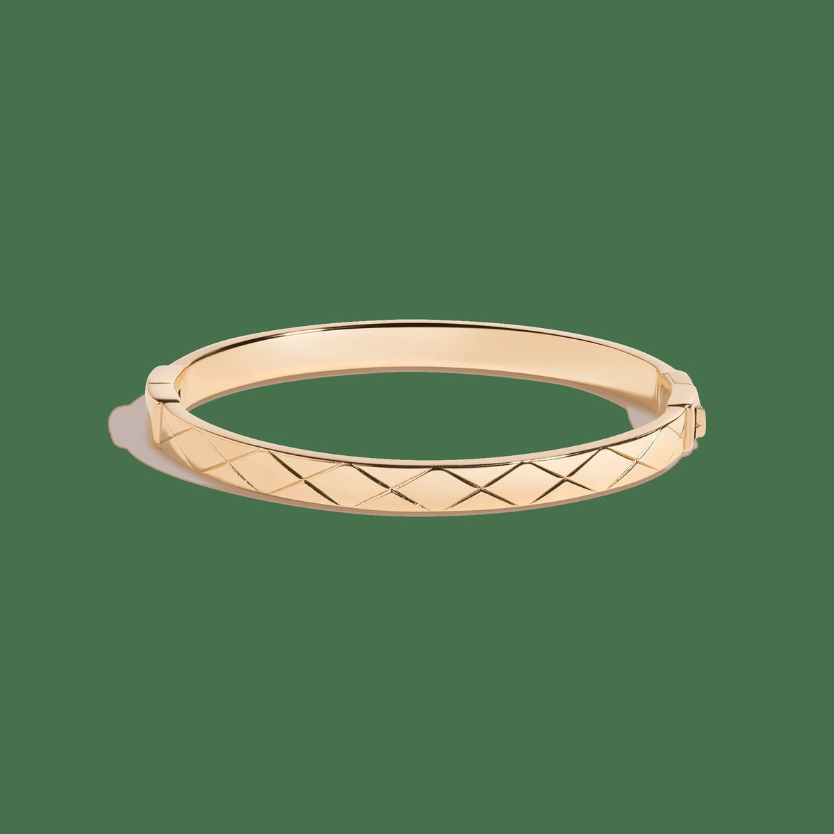 Quilted Gold Hinged Bracelet