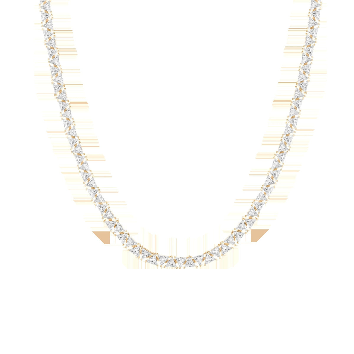 Lab Grown White Sapphire Trillion Tennis Necklace