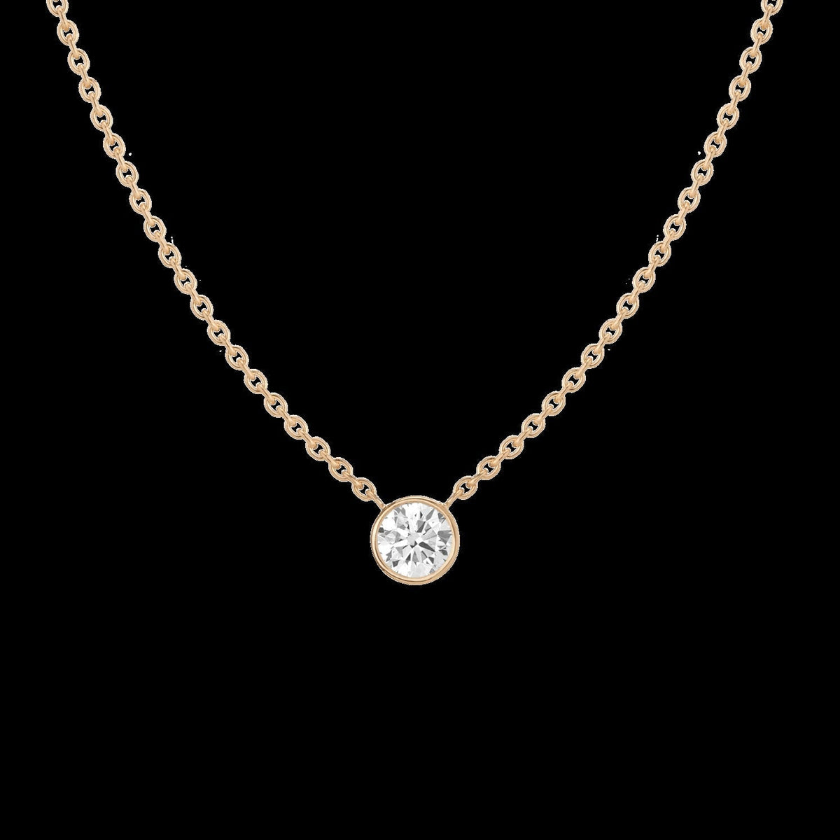 Extra Large Lab Grown Diamond Bezel Necklace