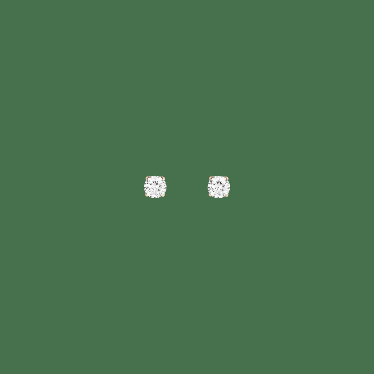 Round Gemstone Solitaire Stud Earrings