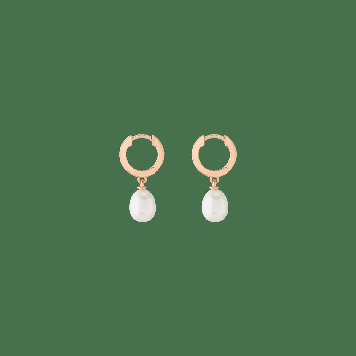 Pearl Drop Huggie Earrings