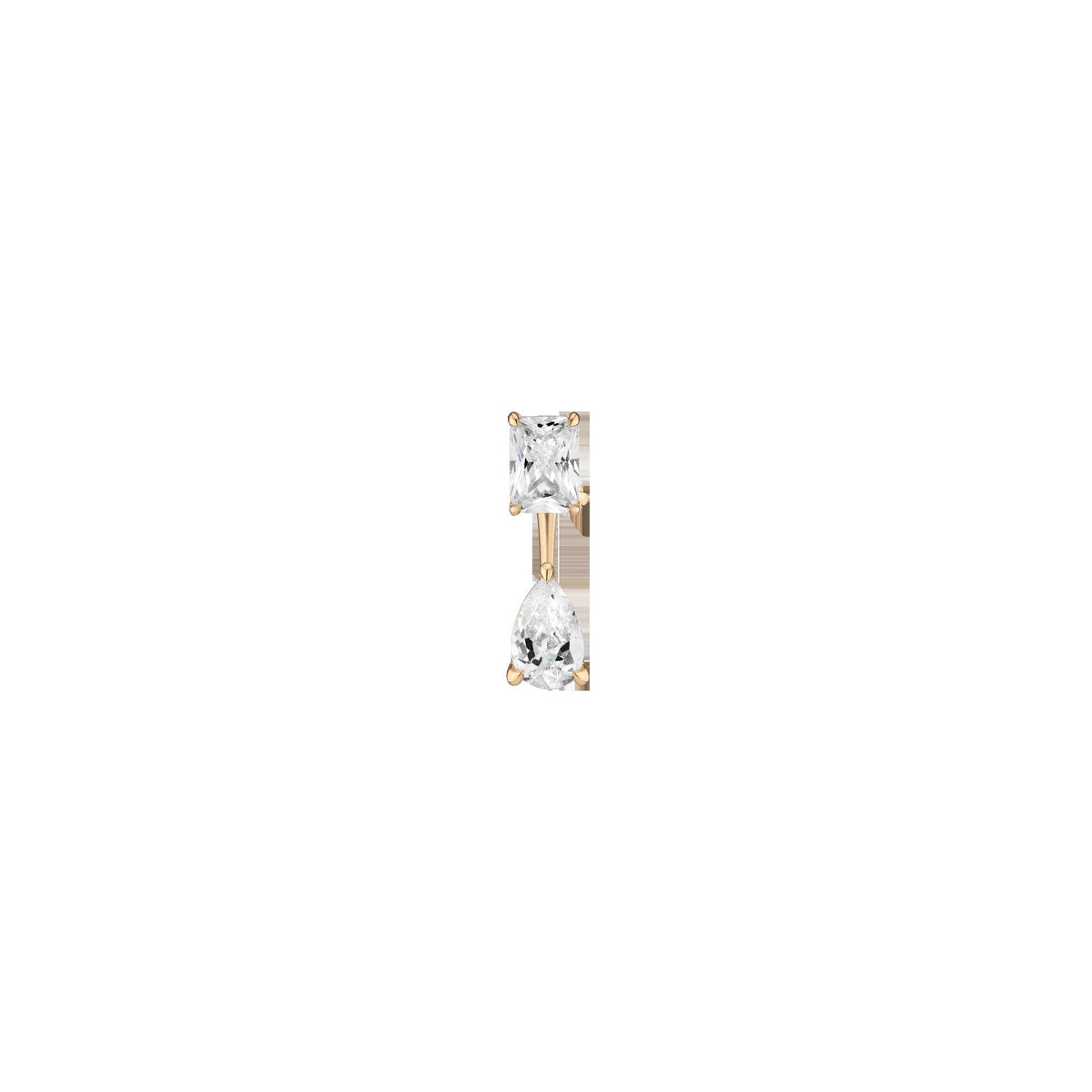 Lab Grown Diamond Ear Jacket - 1ct Pear Bottom Stone