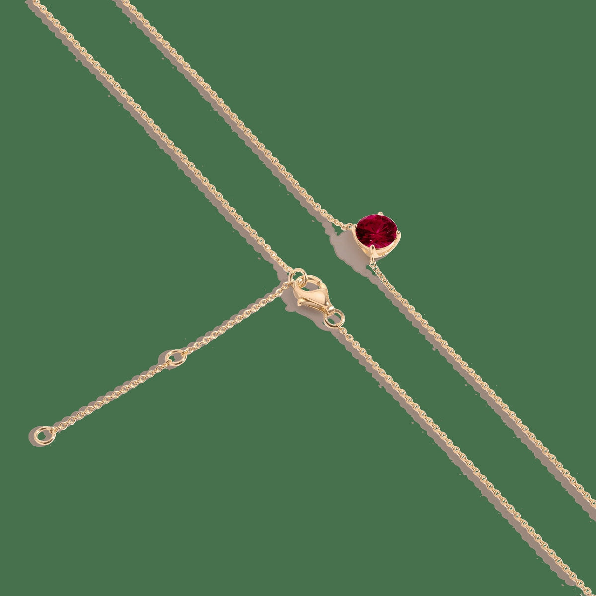 Round Gemstone Solitaire Necklace