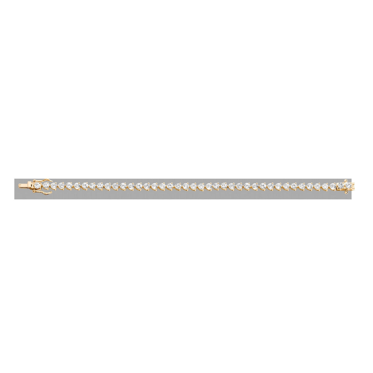 Lab Grown White Sapphire Three-Prong Tennis Bracelet