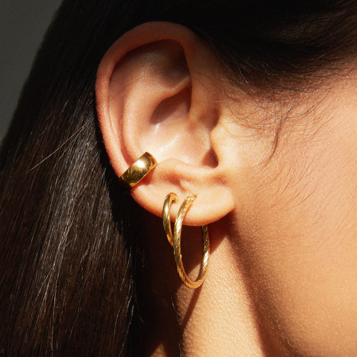 Thin Twisted Hoop Earrings