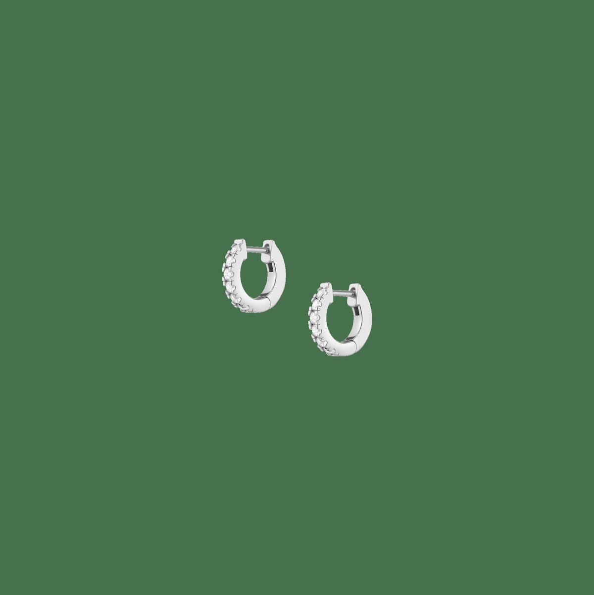 Lab Grown White Sapphire Huggie Earrings