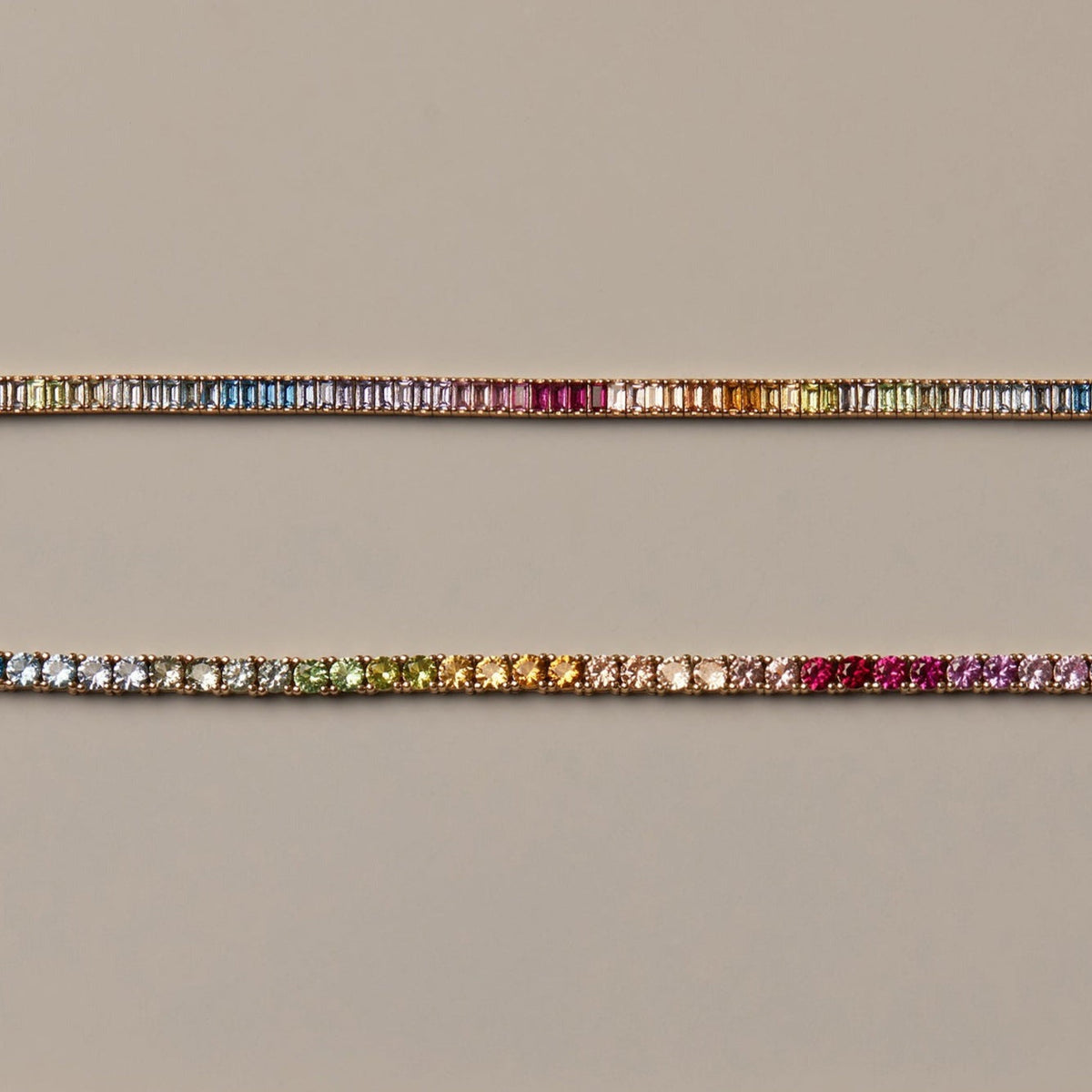 Ombré Rainbow Tennis Necklace