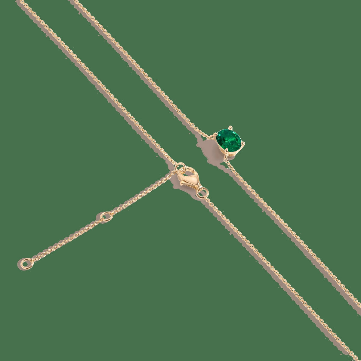 Oval Gemstone Solitaire Necklace