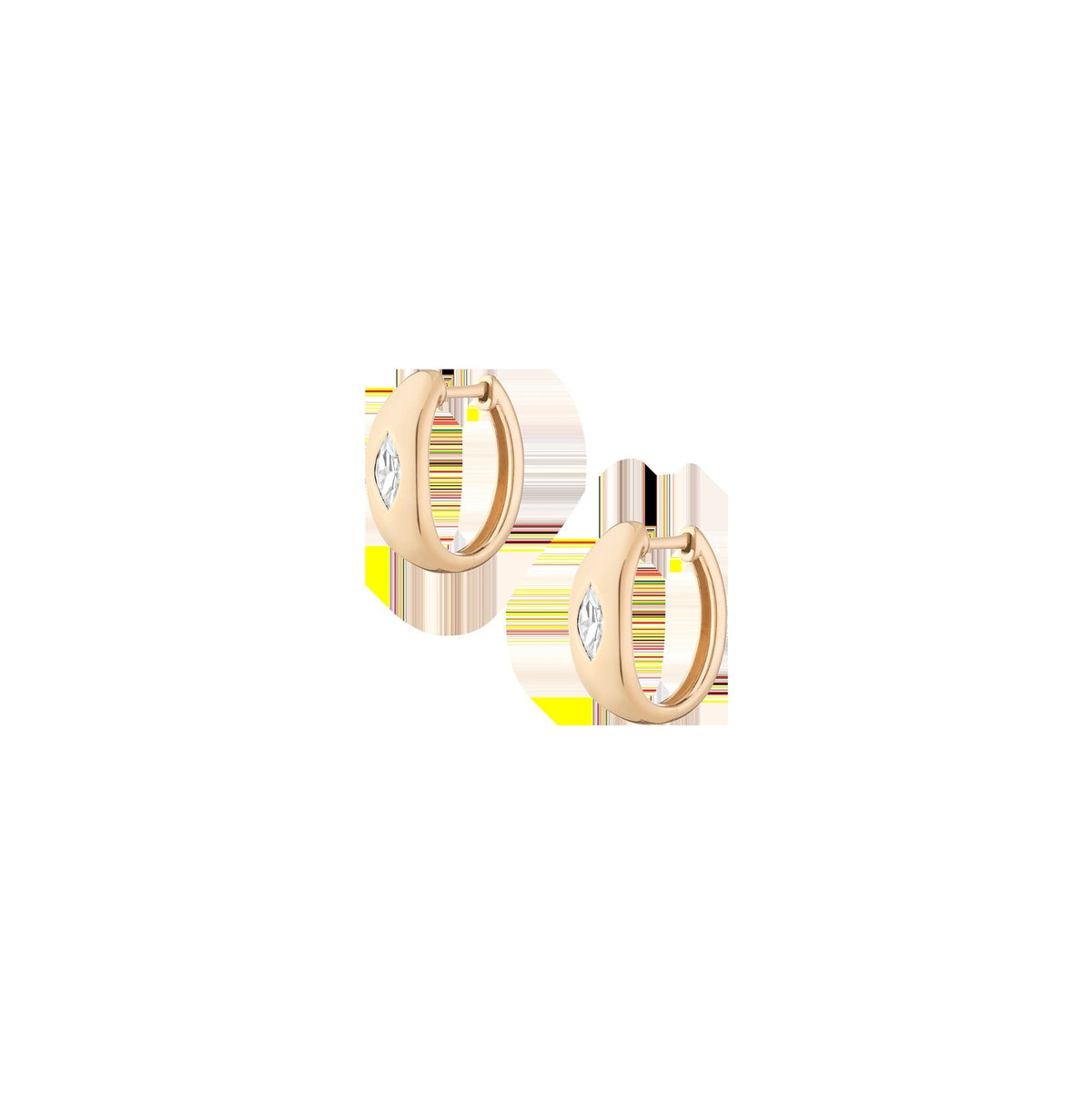 Chunky Lab Grown Diamond Marquise Huggie Earrings