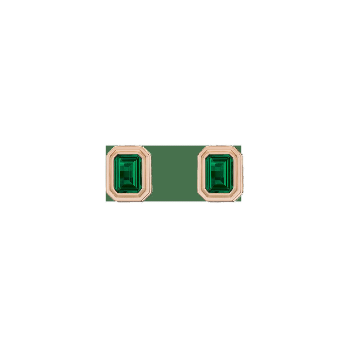 Lab Grown Emerald Heirloom Stud Earrings