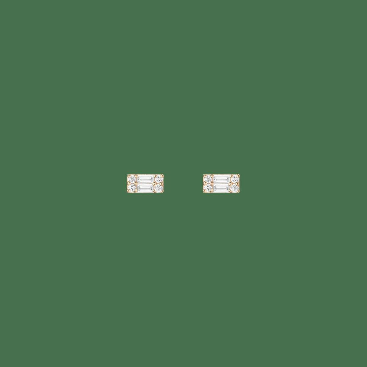 Baguette Lab Grown Diamond Illusion Studs (Large)