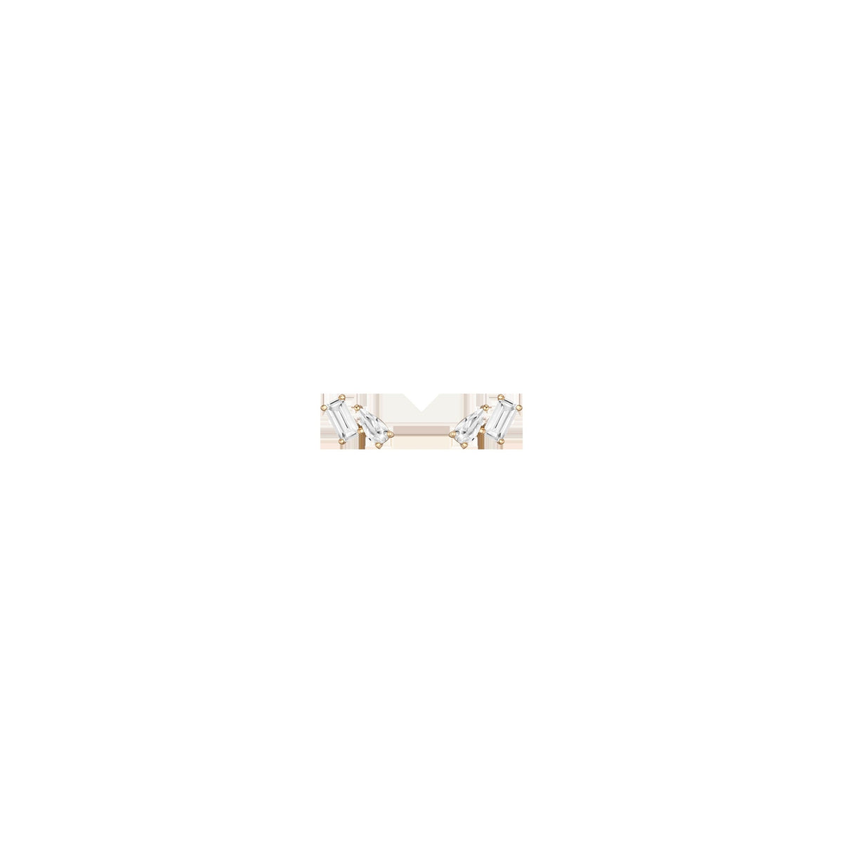 Lab Grown White Sapphire Toi et Moi Stud Earrings - Flatback