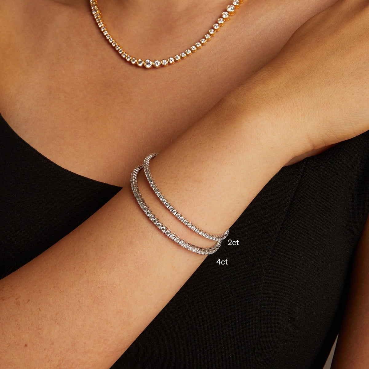 4ct Lab Grown Diamond Flex Tennis Bracelet