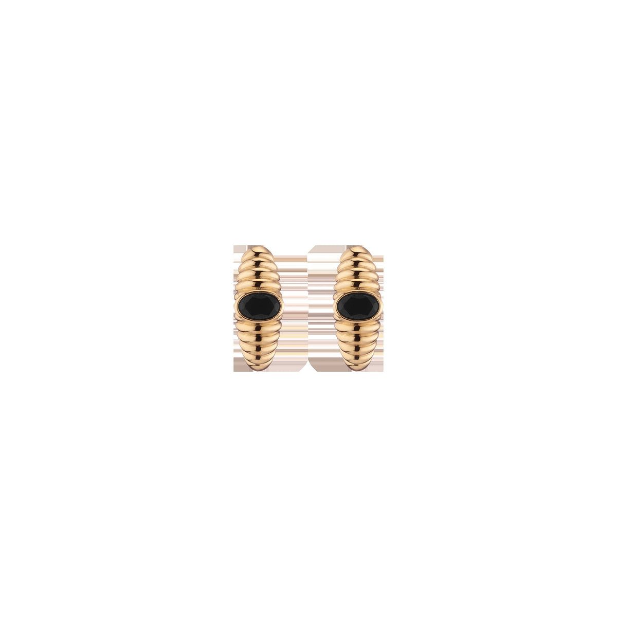 Lab Grown Black Sapphire Art Deco Earrings