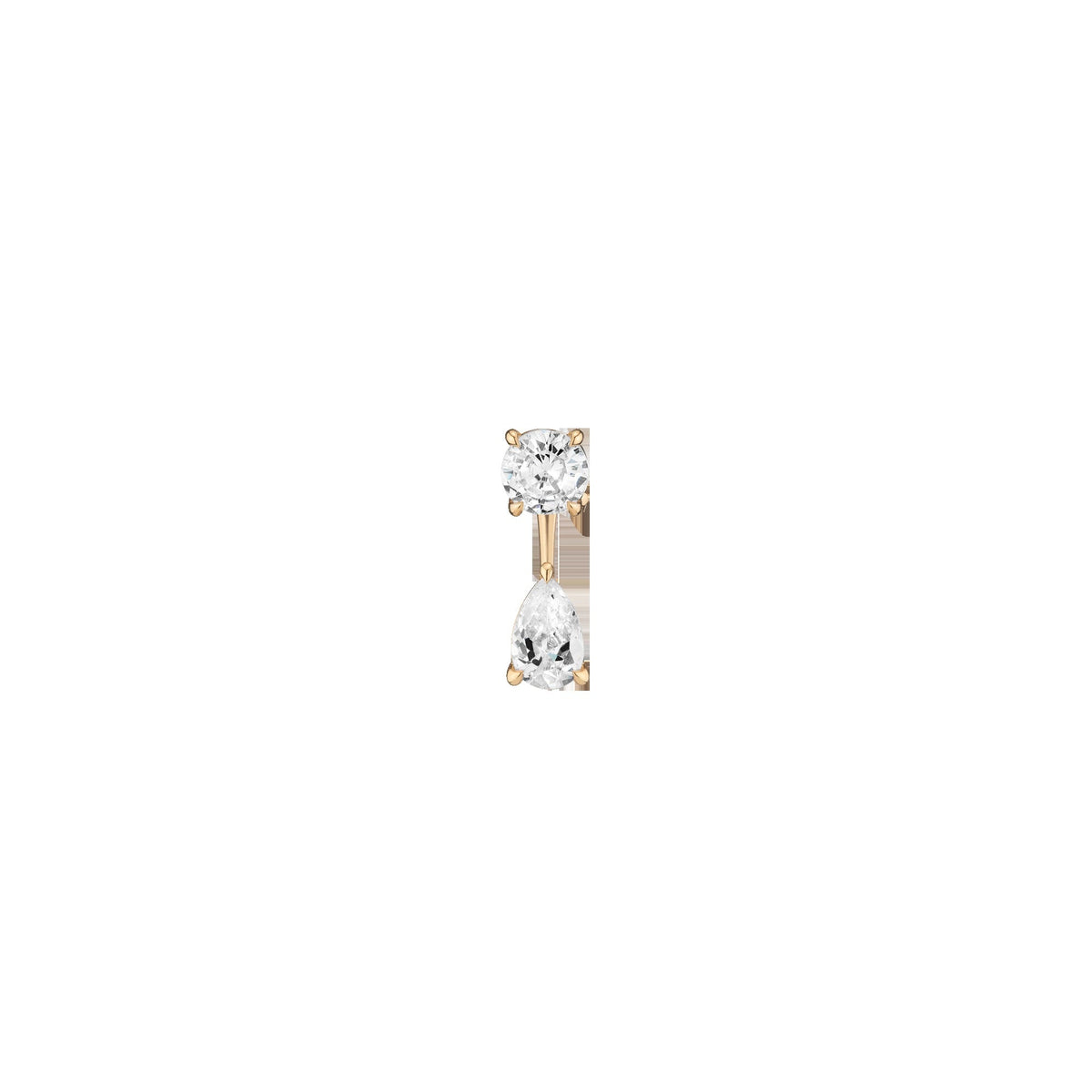 Lab Grown Diamond Ear Jacket - 1ct Pear Bottom Stone