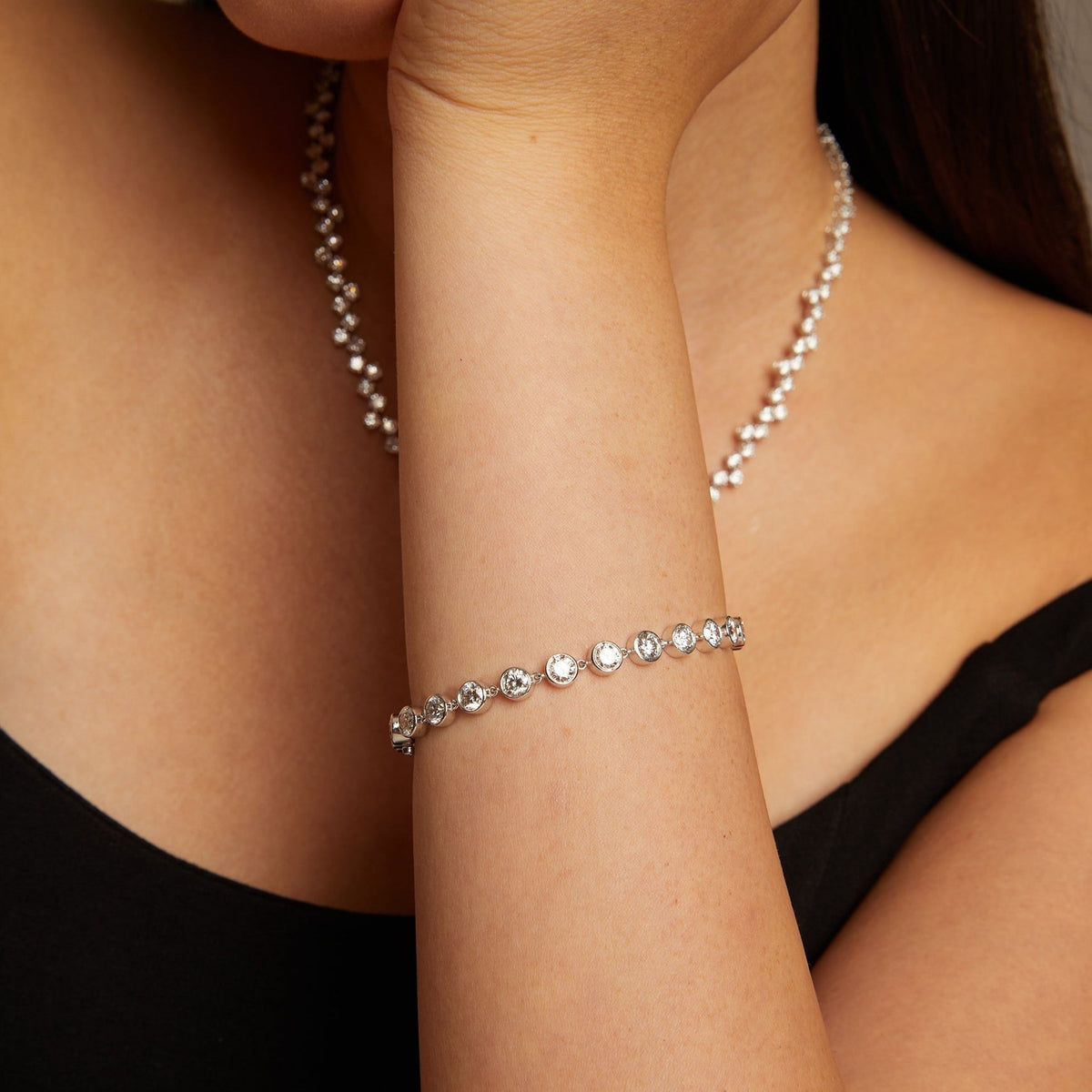 7ct Lab Grown Diamond Tennis Chain Bracelet