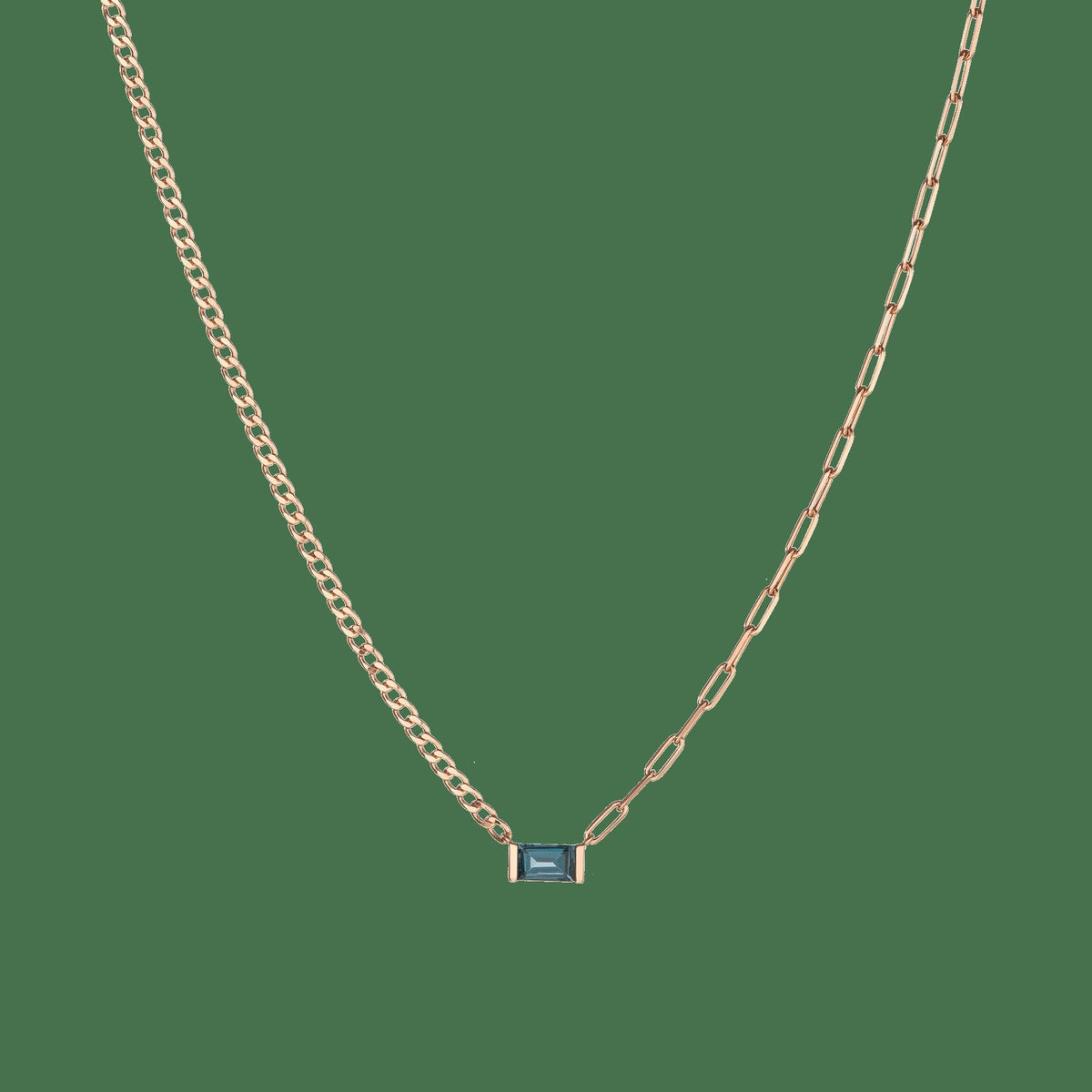 AURATE X MICHELLE: Tranquility Blue Topaz Chain Necklace
