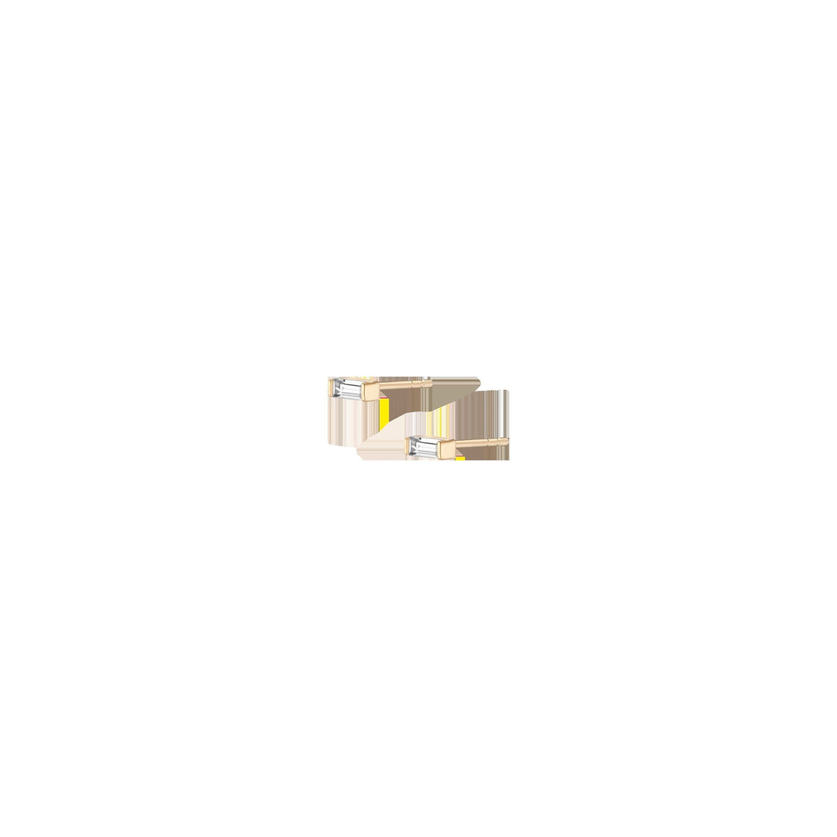 Lab Grown White Sapphire Baguette Stud Earrings