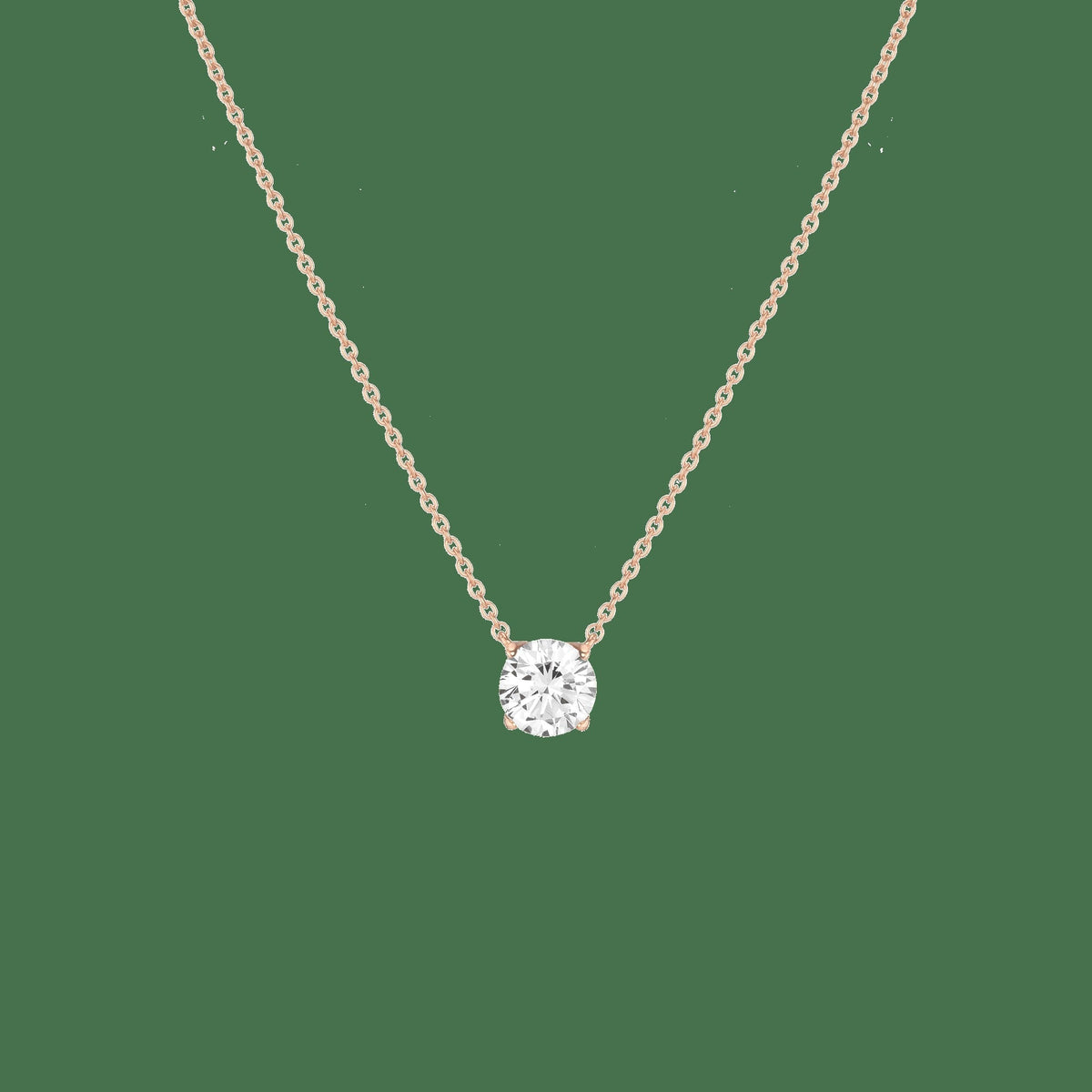 Round Gemstone Solitaire Necklace