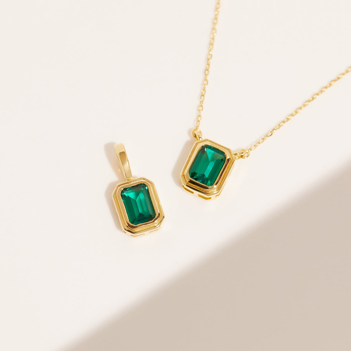 Lab Grown Emerald Heirloom Pendant