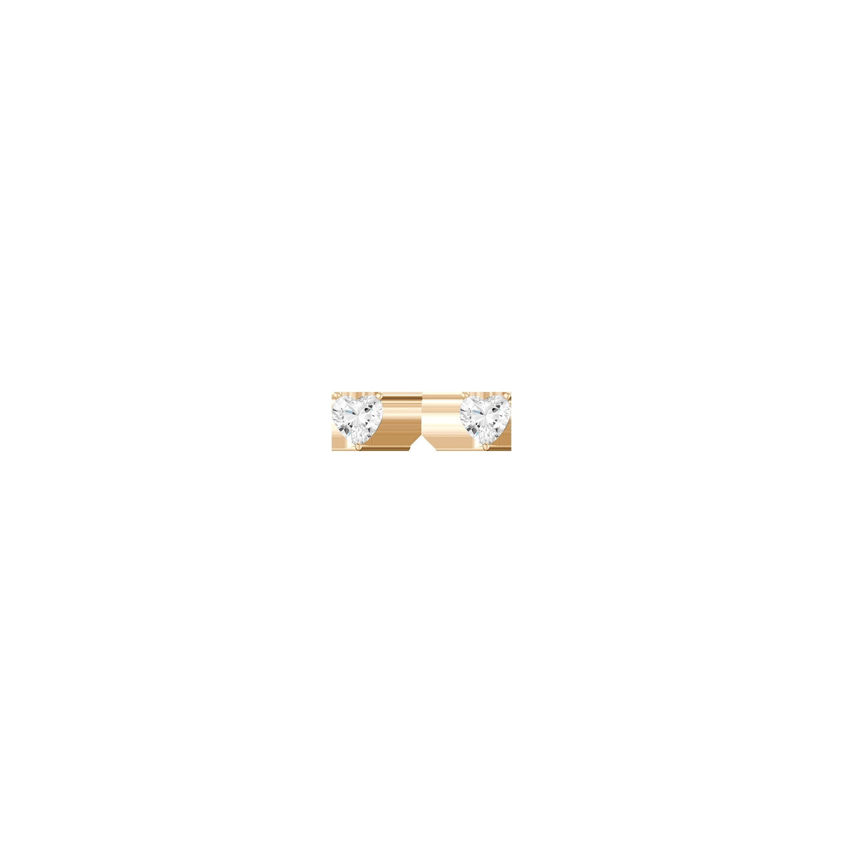 Lab Grown White Sapphire Heart Stud Earrings