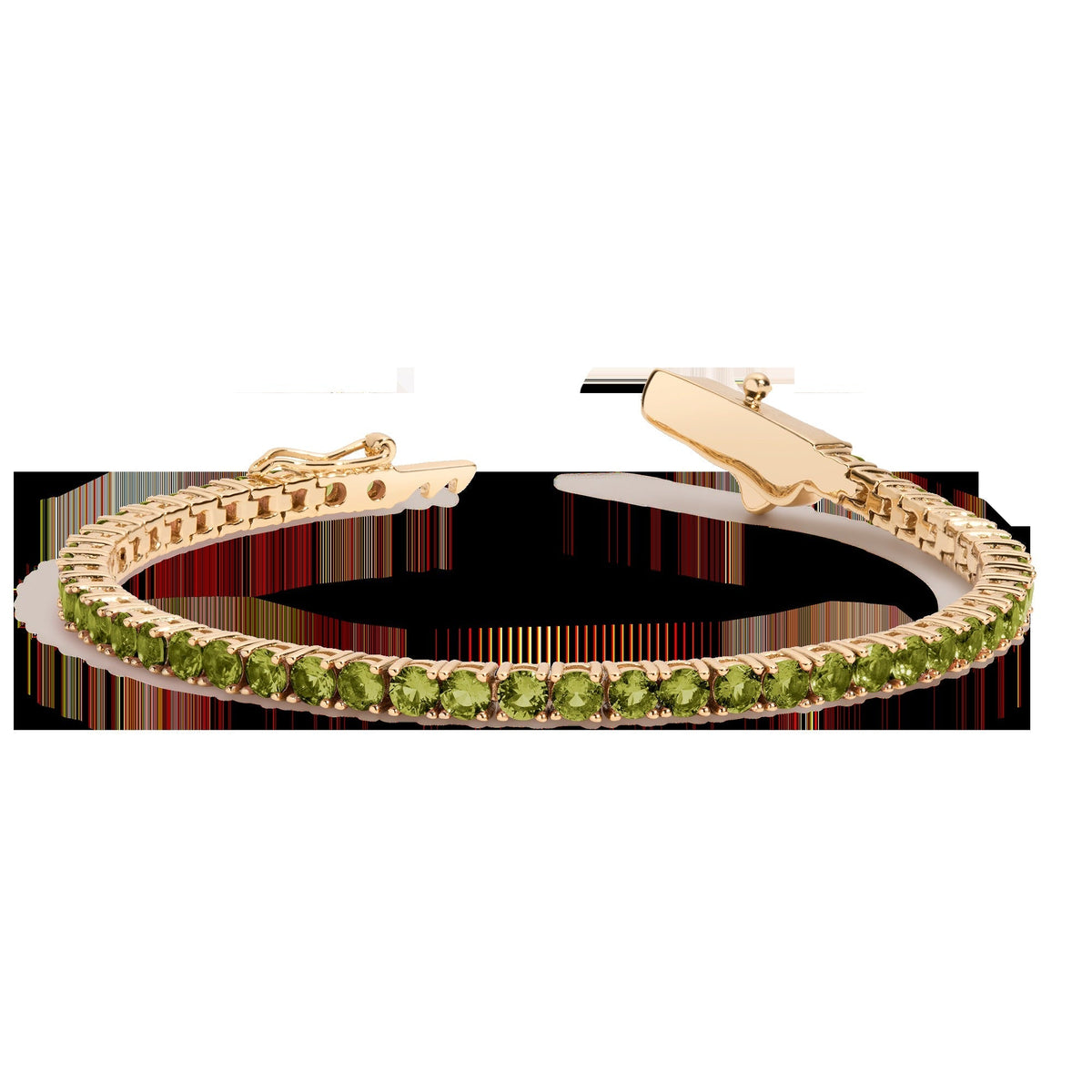 Lab Grown Green Peridot Tennis Bracelet