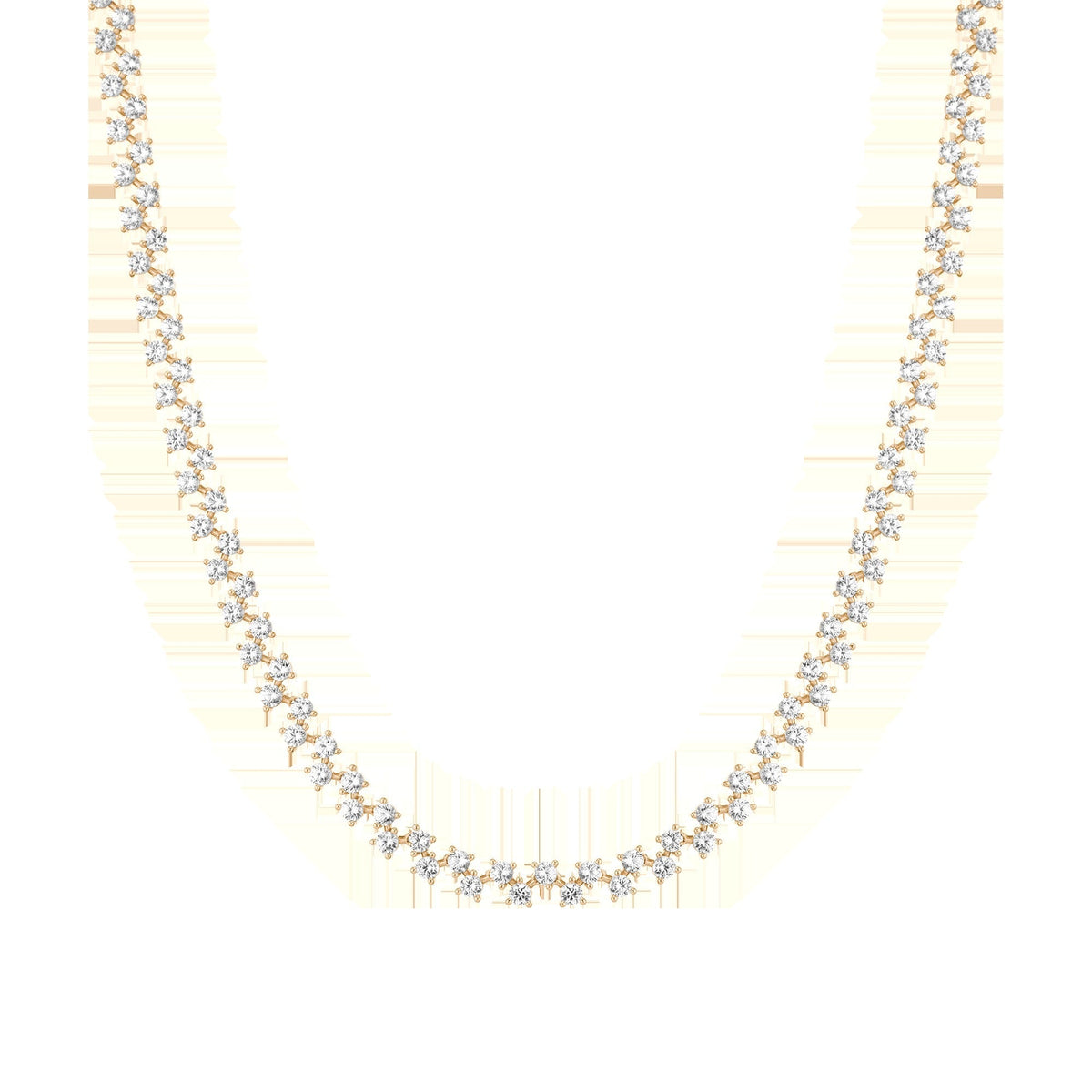 Floating Lab Grown White Sapphire Tennis Necklace