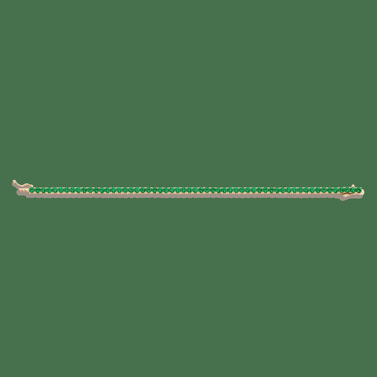 Lab Grown Green Emerald Tennis Bracelet