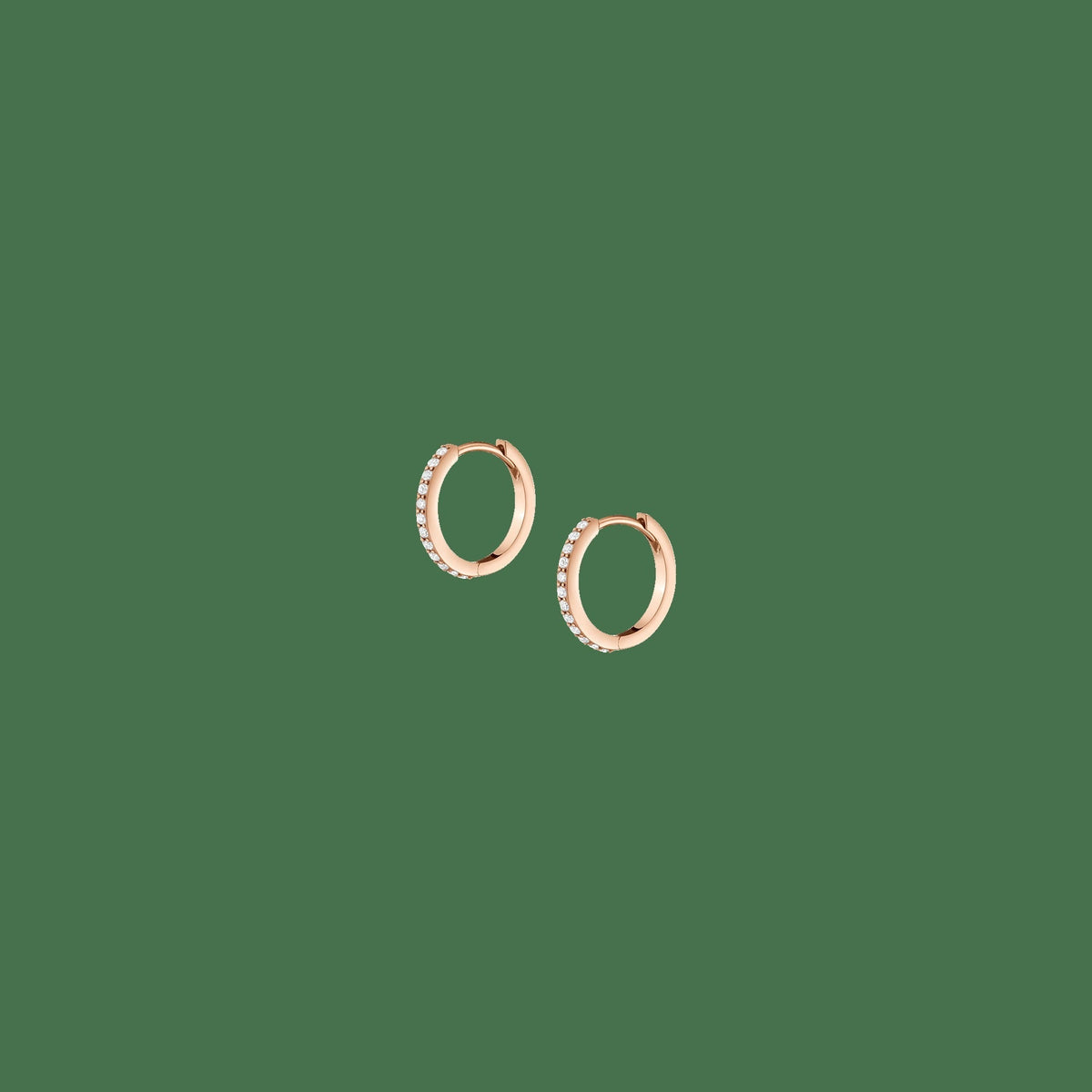 Thin Forever Diamond Hinged Huggie Earrings (12mm)
