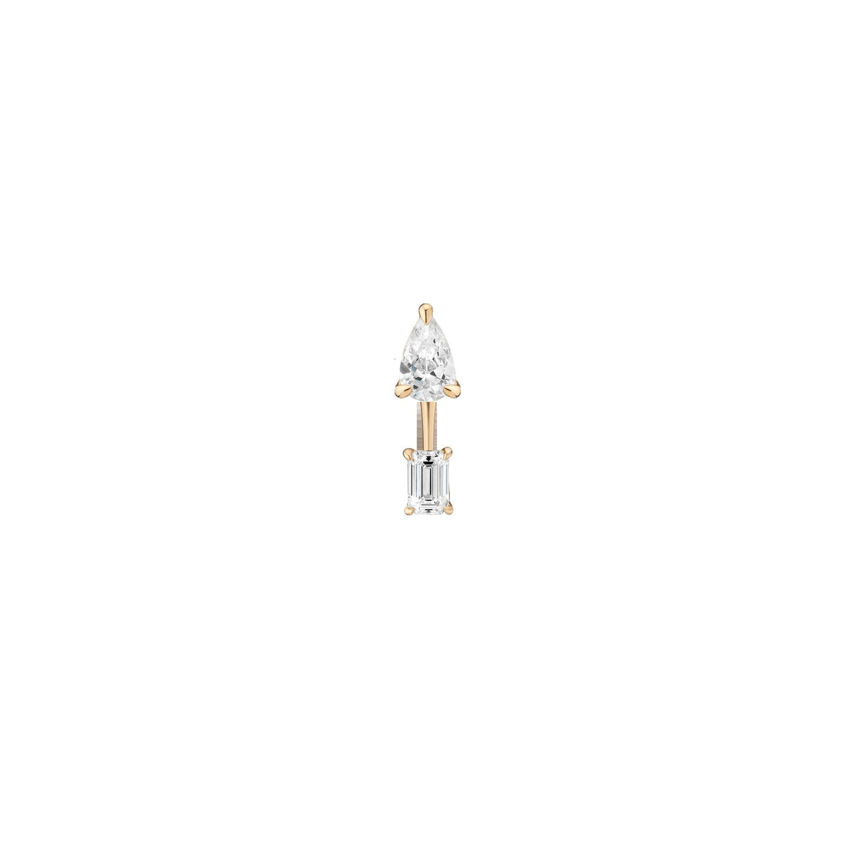 Lab Grown Diamond Ear Jacket - 0.5ct Emerald Bottom Stone