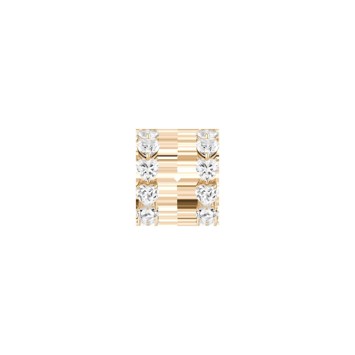 Lab Grown White Sapphire Heart Hoop Earrings