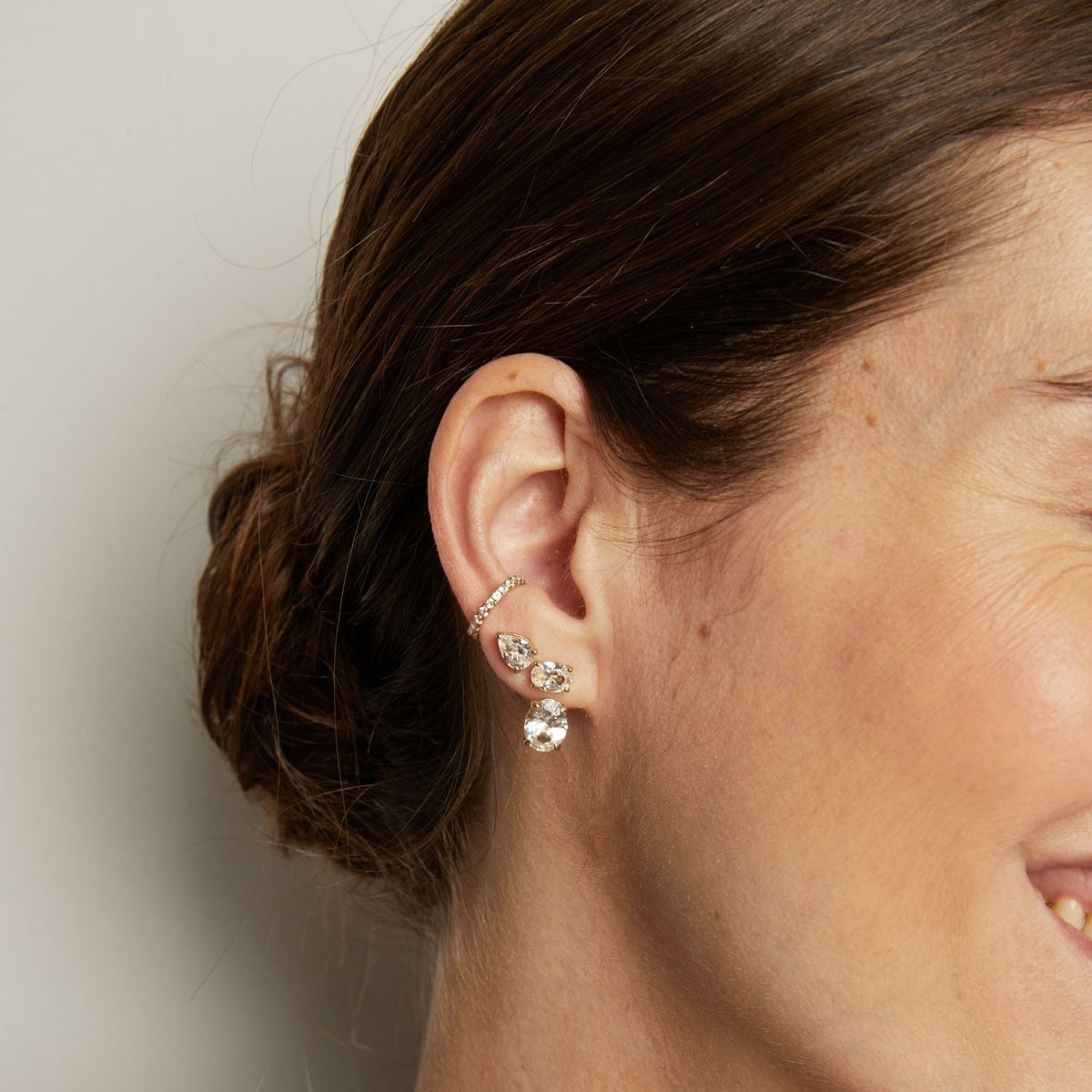 Lab Grown White Sapphire Ear Cuff
