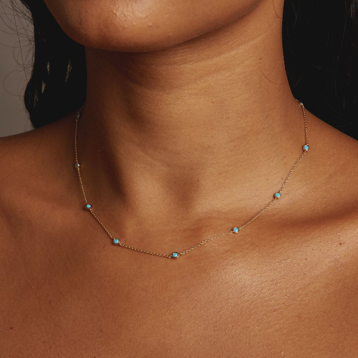 Aurate x Frye: Turquoise Station Necklace
