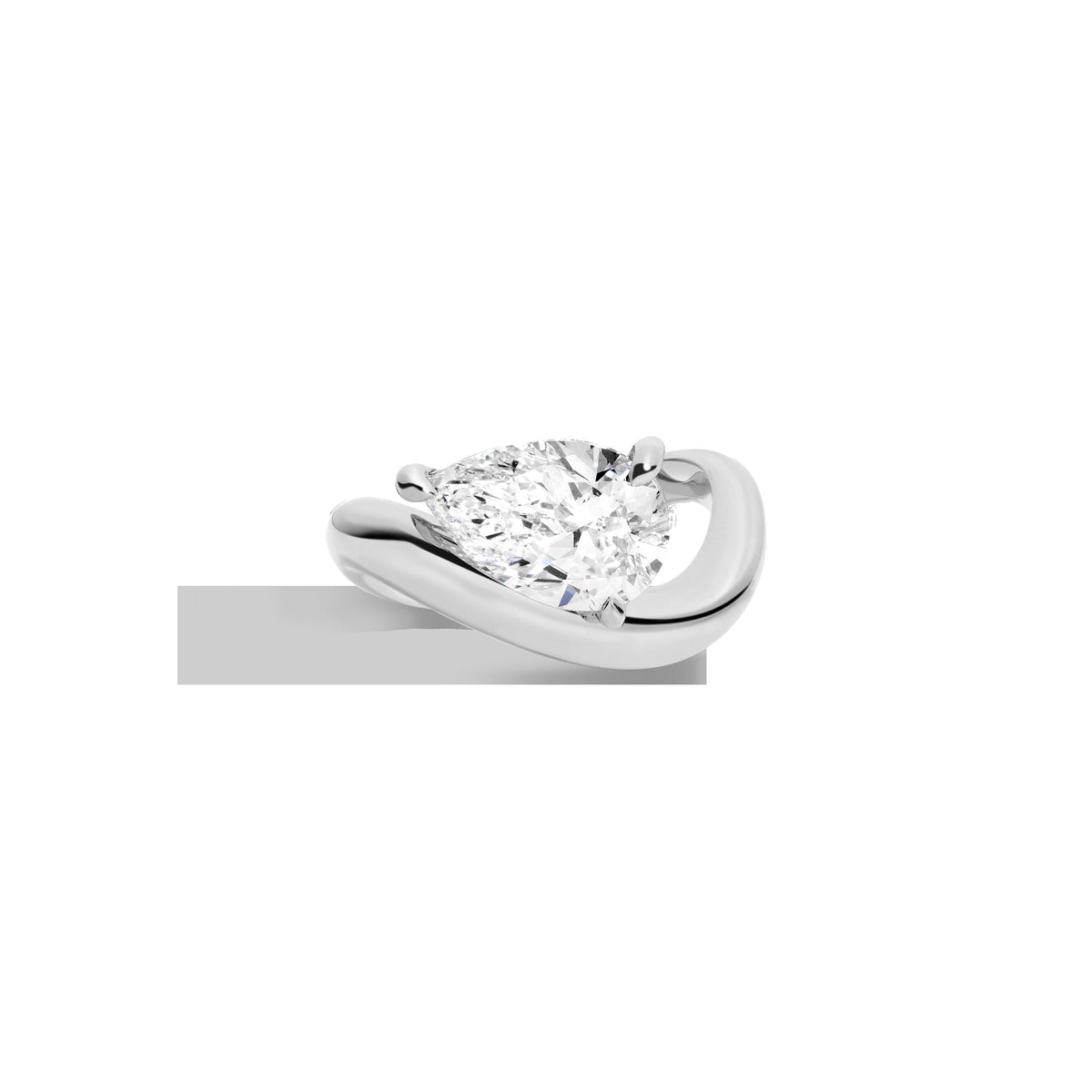 3ct Pear Lab Grown Diamond Floating Ring