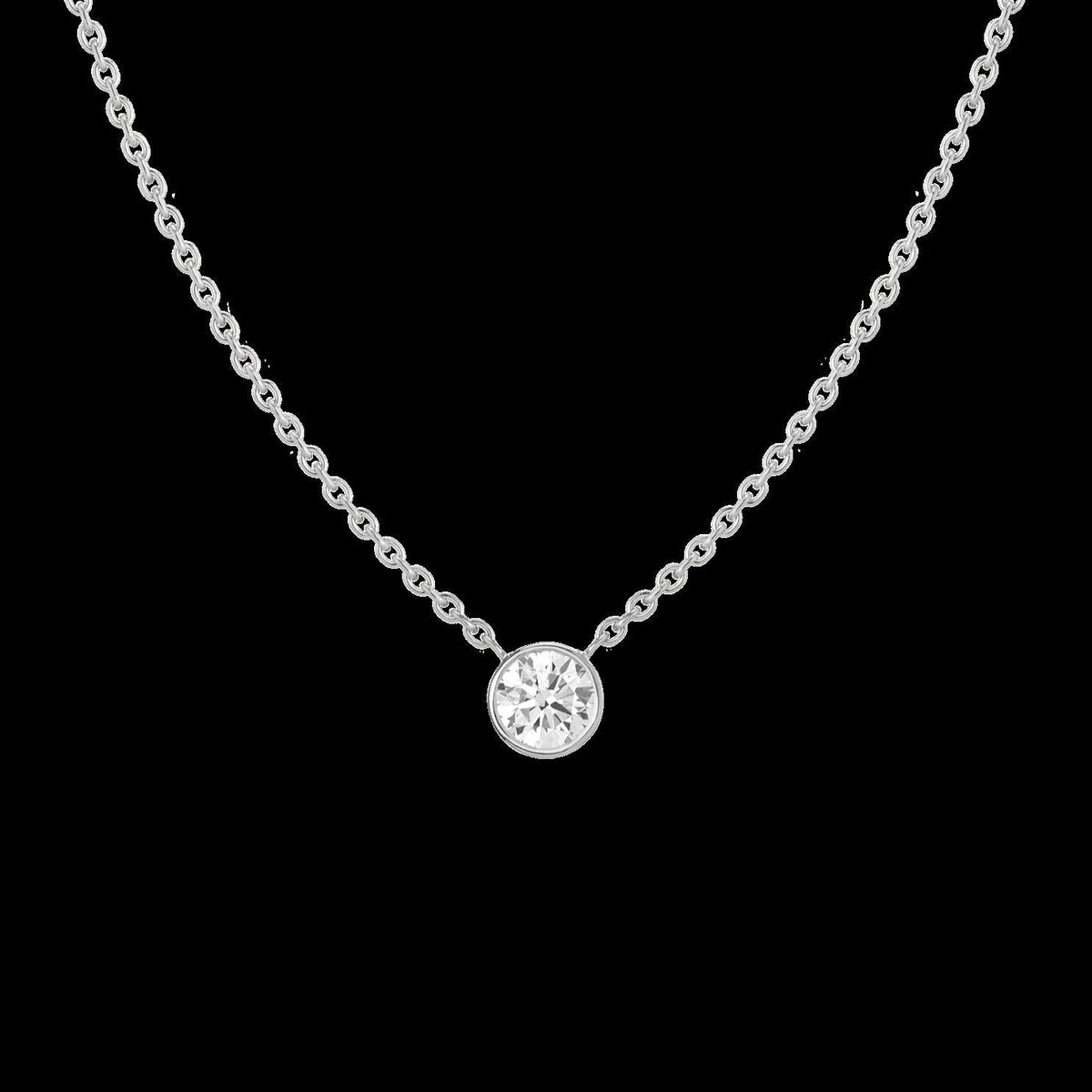 Extra Large Lab Grown Diamond Bezel Necklace