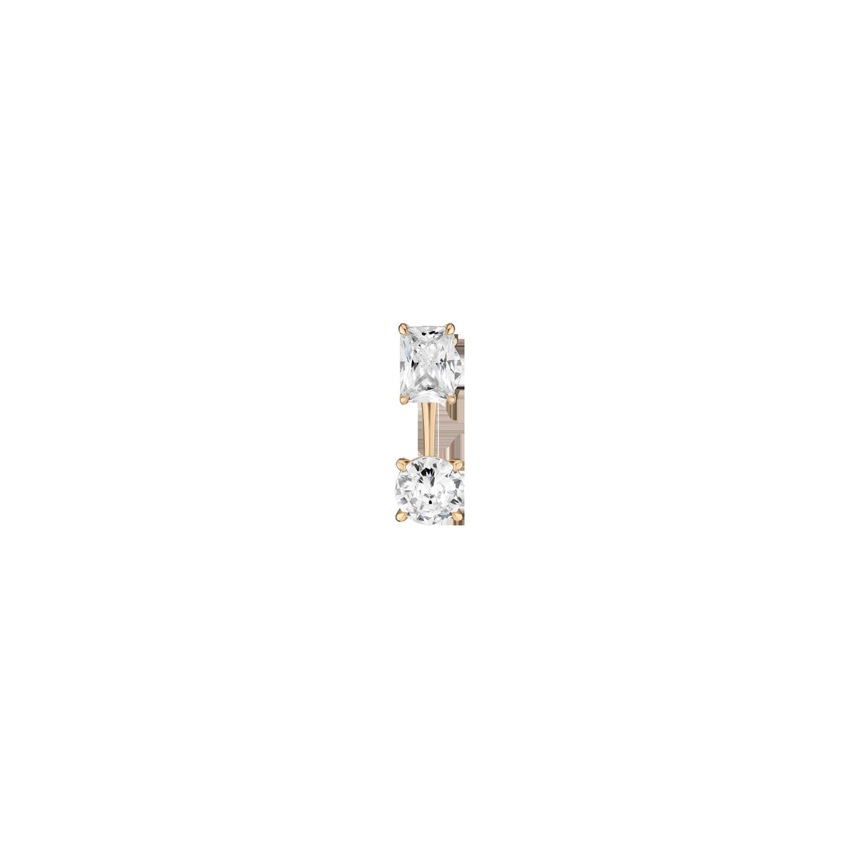 Lab Grown Diamond Ear Jacket - 1ct Round Bottom Stone