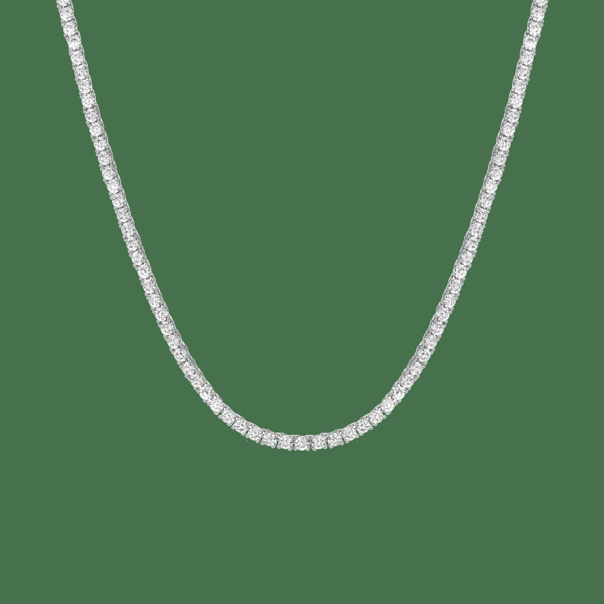 Lab Grown White Sapphire Tennis Necklace