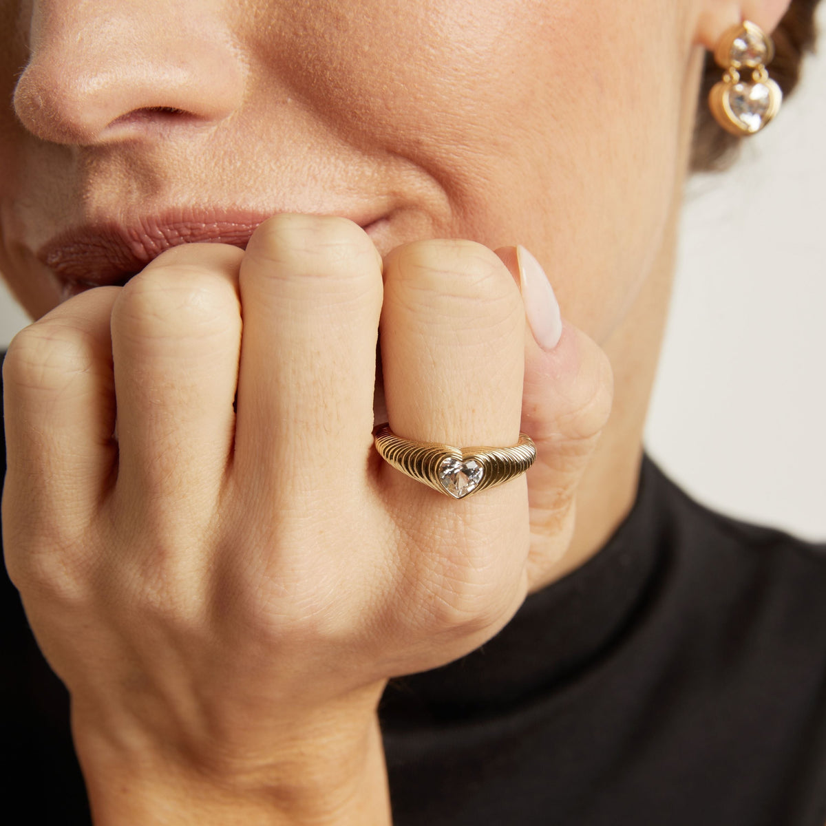 Radiant Heart Art Deco Ring