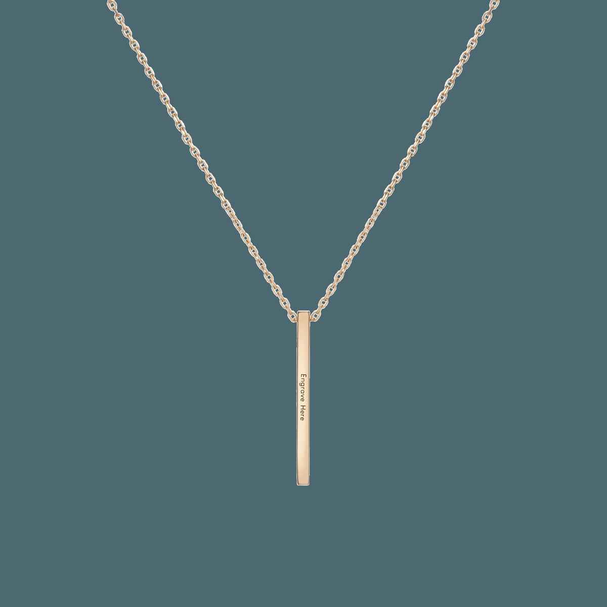 Short Gold Bar Drop Necklace