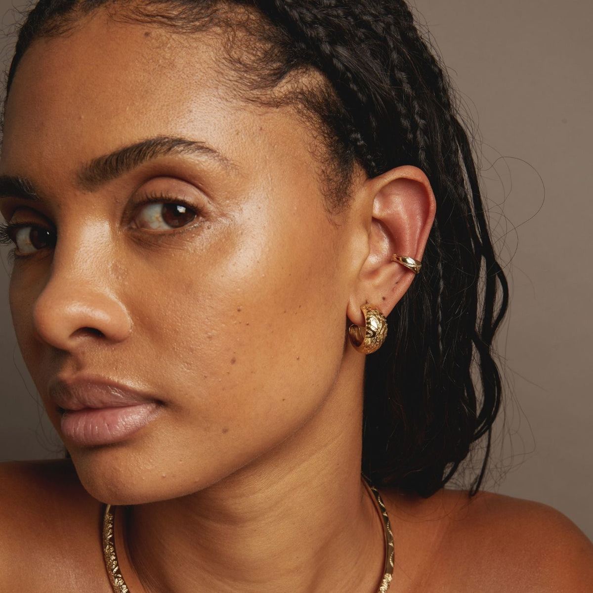 Aurate x Frye: Western Stitch Hoop Earrings