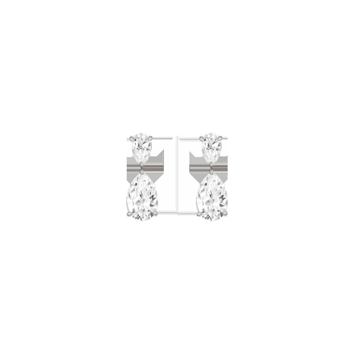 Lab Grown White Sapphire Pear Drop Earrings