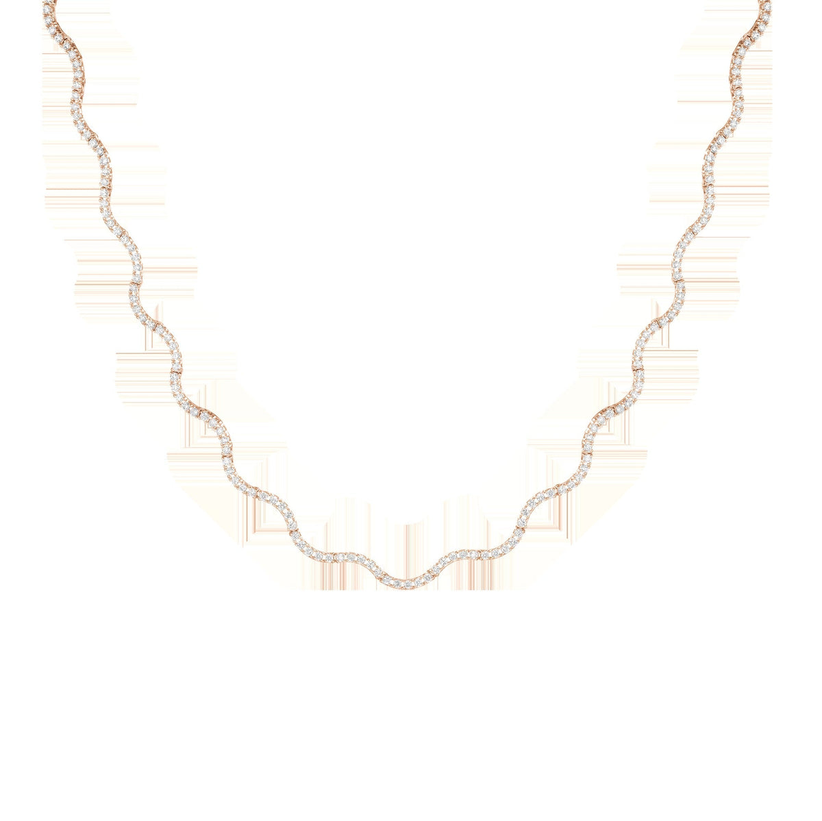 Lab Grown Diamond Wave Tennis Necklace