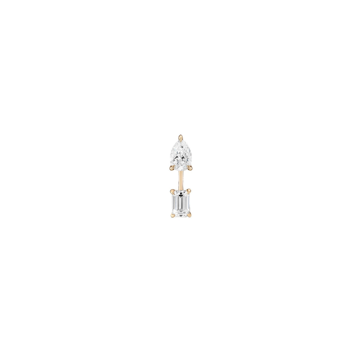 Lab Grown Diamond Ear Jacket - 0.5ct Emerald Bottom Stone