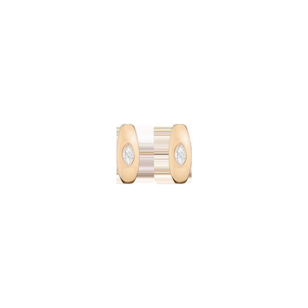 Chunky Lab Grown Diamond Marquise Huggie Earrings