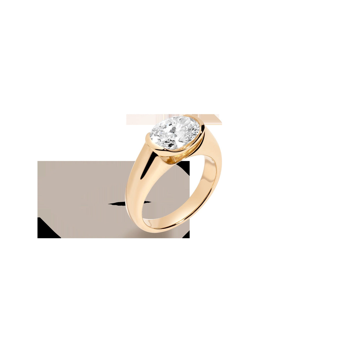 2ct Oval Lab Grown Diamond Floating Signet Ring