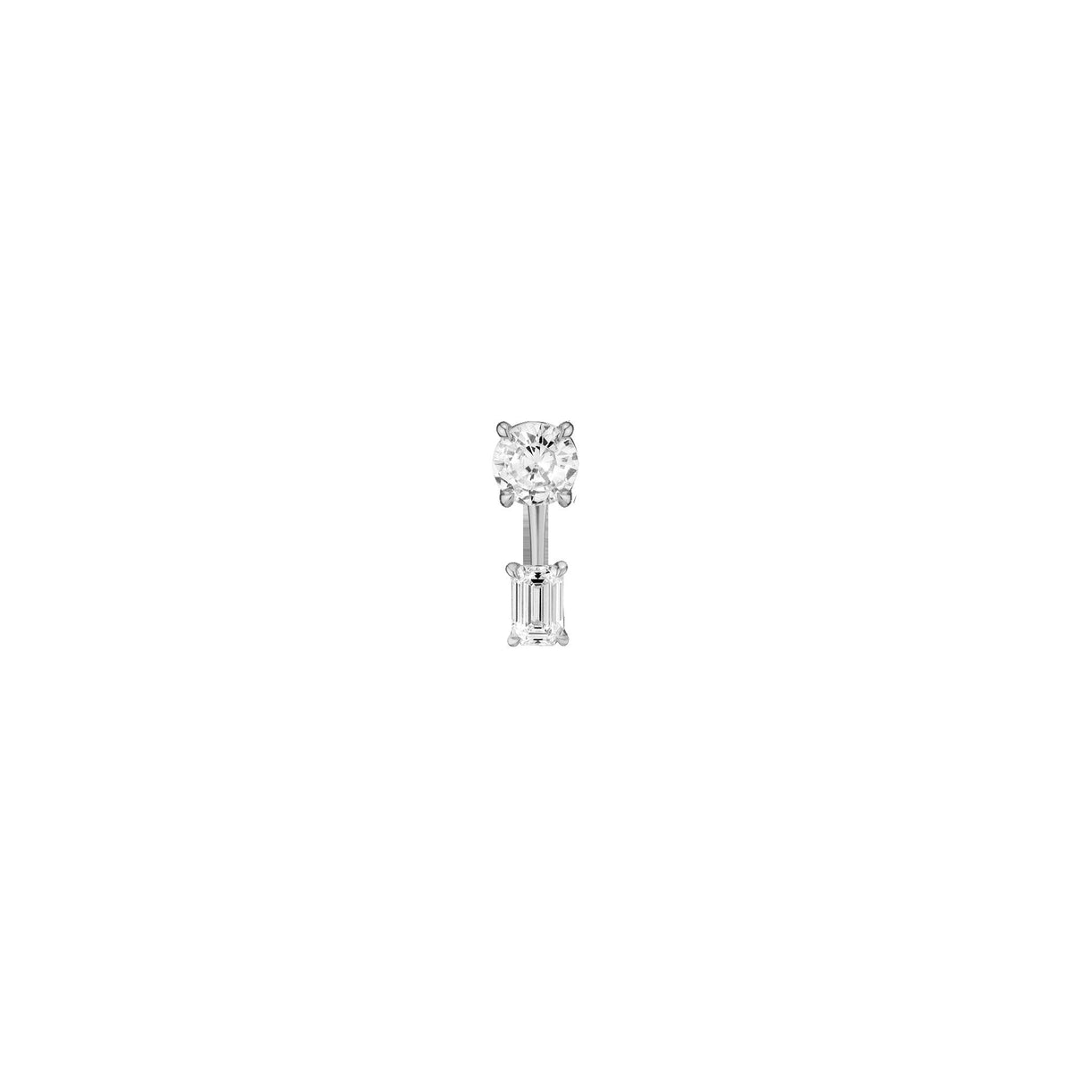 Lab Grown Diamond Ear Jacket - 0.5ct Emerald Bottom Stone