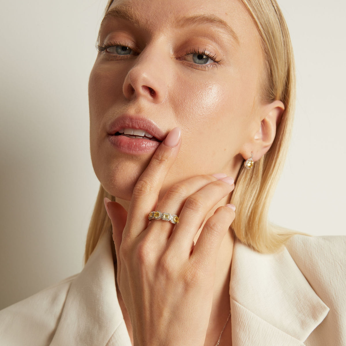 Lab Grown Canary Edwardian Ring