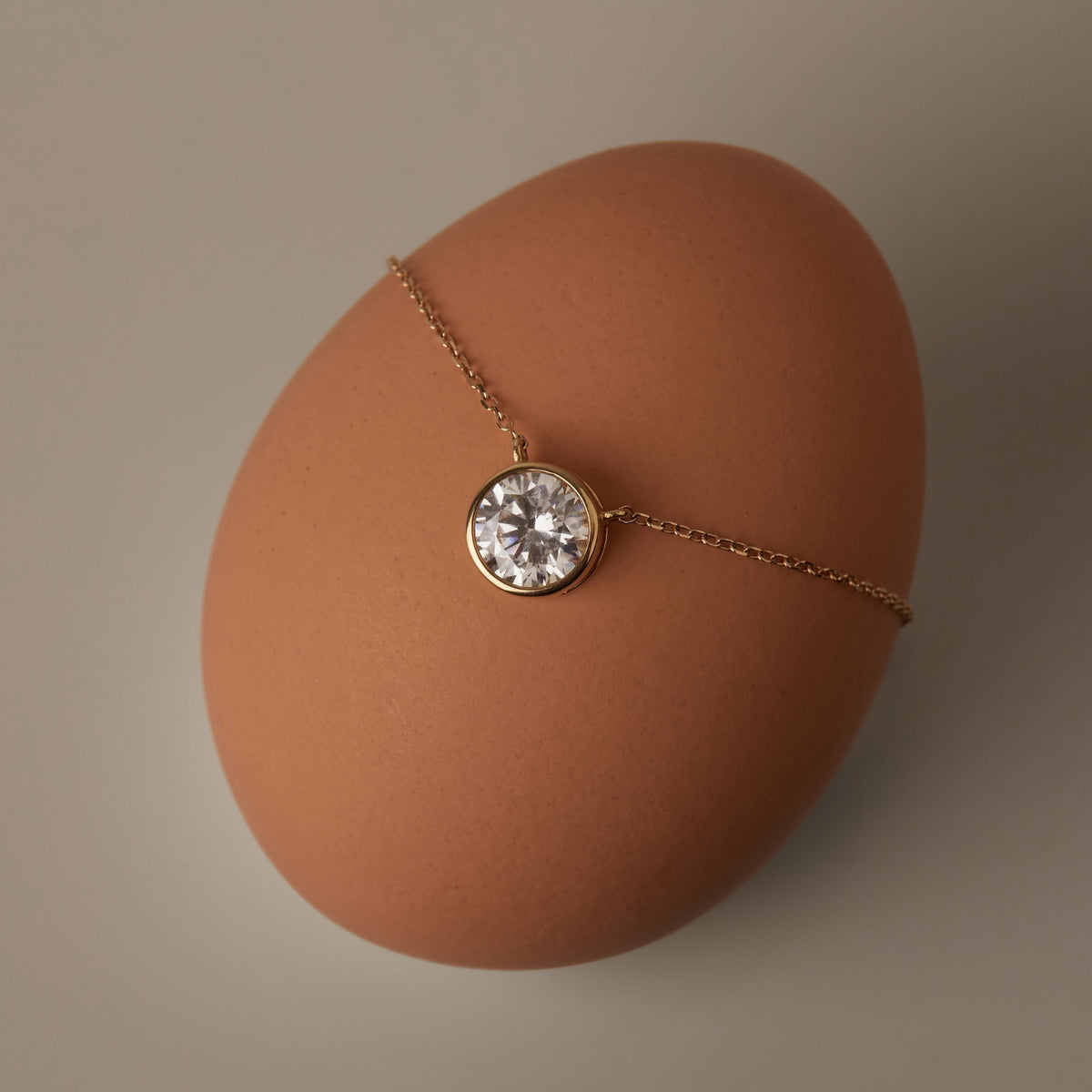 Extra Large Lab Grown Diamond Bezel Necklace