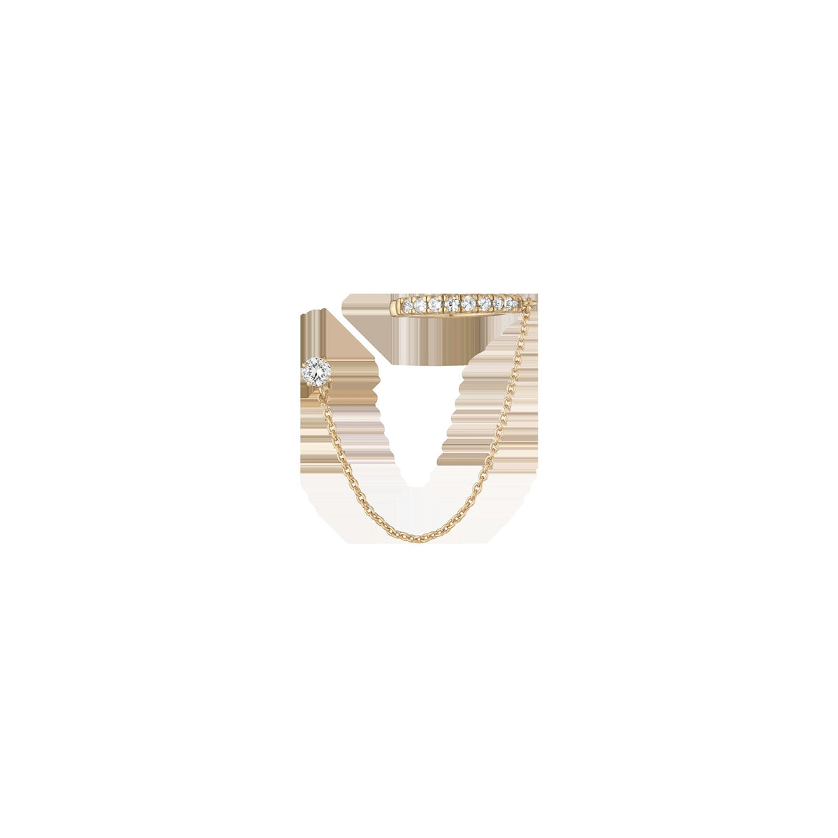 Aurate x Frye: Lab Grown White Sapphire Stud and Ear Cuff